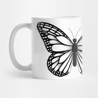 Monarch Butterfly - Black and White Mug